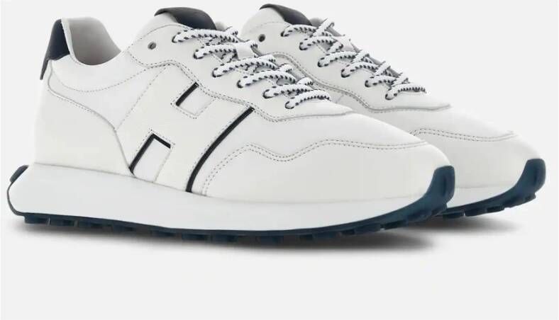 Hogan Witte Sneakers met Marineblauw Detail White Heren