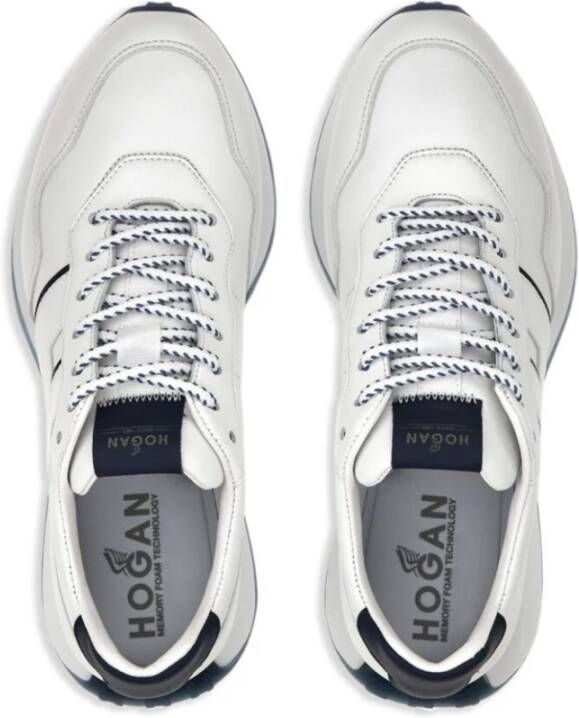 Hogan Witte Sneakers met Marineblauw Detail White Heren