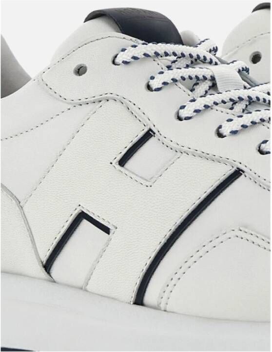 Hogan Witte Sneakers met Marineblauw Detail White Heren
