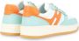 Hogan H630 Wit Blauw en Oranje Leren Sneaker Blue Dames - Thumbnail 4