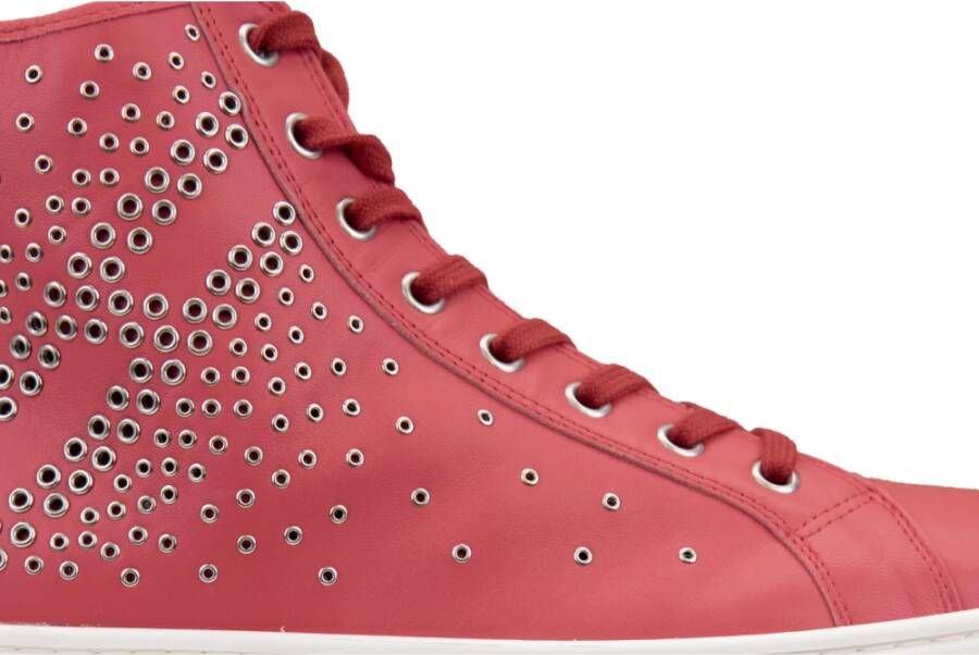 Hogan Hoge Top Leren Sneakers met Zilveren Metalen Details