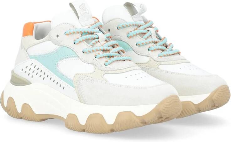 Hogan Hyperactive Leren Sneaker in Wit en Blauw Multicolor Dames