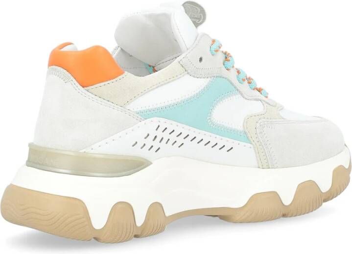 Hogan Hyperactive Leren Sneaker in Wit en Blauw Multicolor Dames