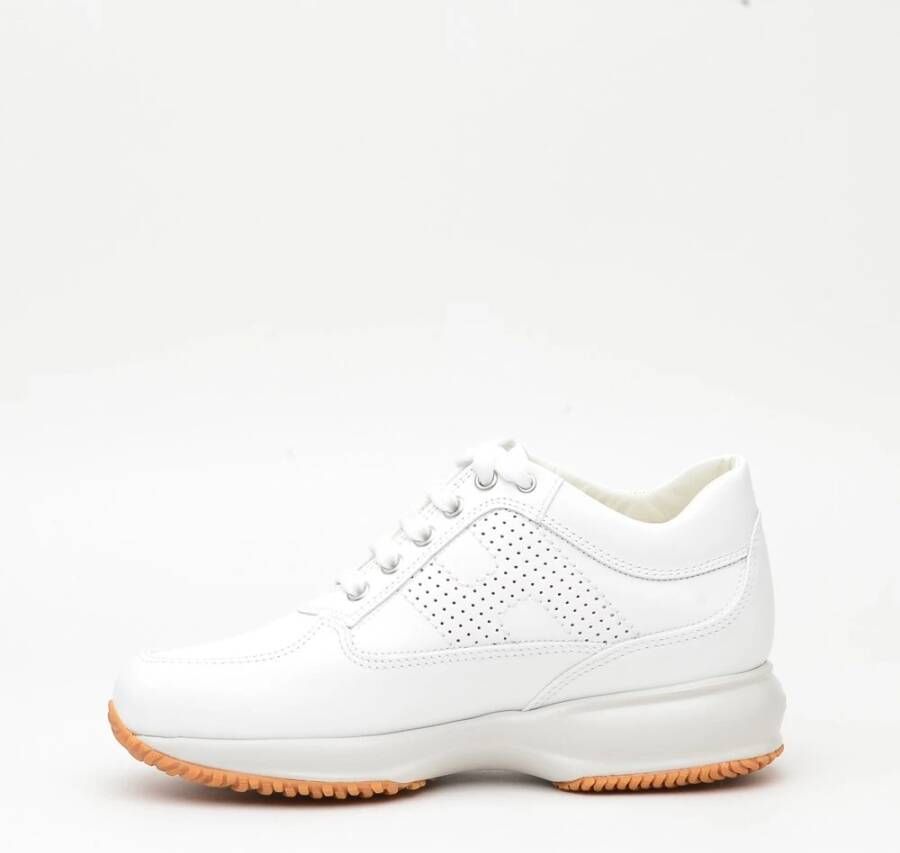 Hogan Interactieve Leren Sneakers in Wit White Dames