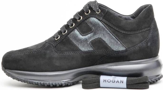 Hogan Interactieve Sneakers in Zwart Suède Black Dames