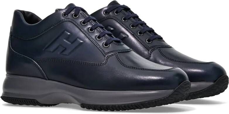 Hogan Interactieve Sneakers met Reliëf Detail Blue Heren
