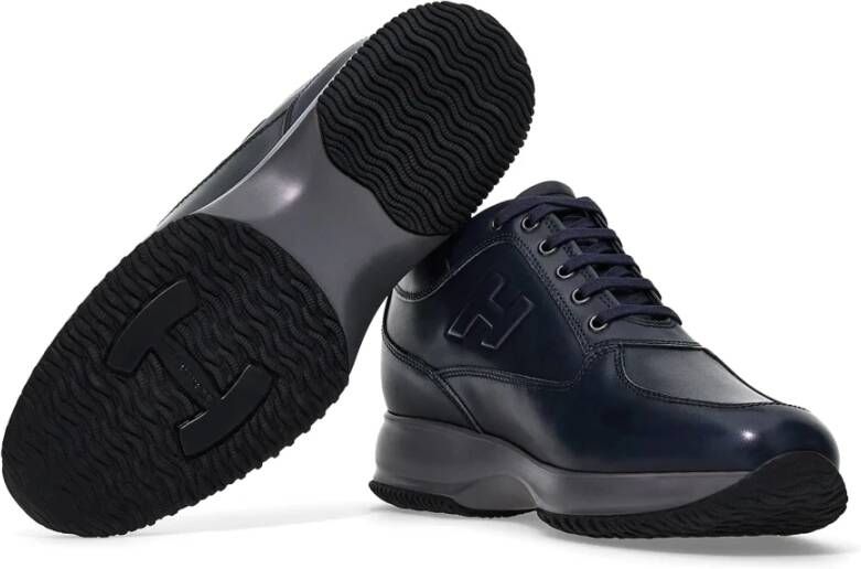 Hogan Interactieve Sneakers met Reliëf Detail Blue Heren