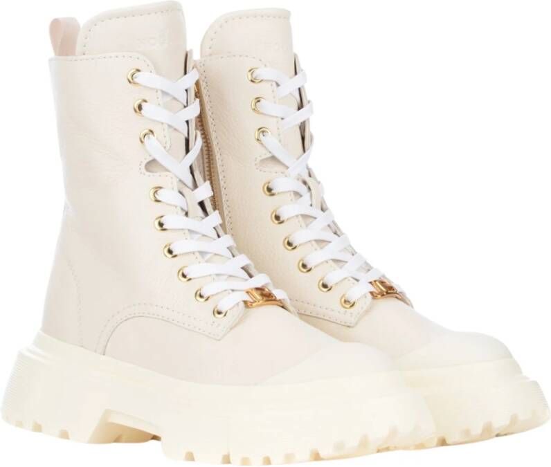 Hogan Lace-up Boots Beige Dames