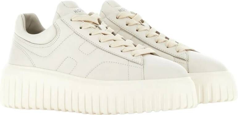 Hogan Ivoorleren Sneakers met H-strepen White Dames