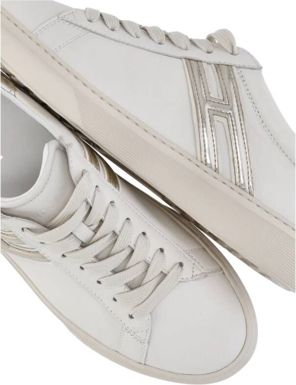 Hogan Metallic Leren Sneakers met Verwijderbaar Voetbed Beige Dames - Foto 9