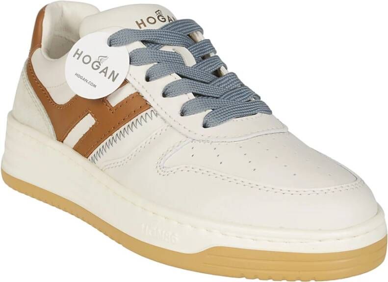 Hogan Leren Basket Style Sneakers Multicolor Dames