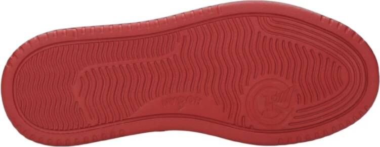 Hogan Leren Sneakers met Gehamerd Effect Red Heren