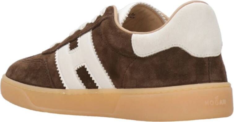 Hogan Leren sneakers met geweven stoffen sluiting