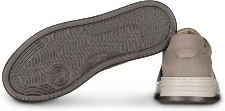 Hogan Leren Sneakers met Memory Foam Zool Brown Heren