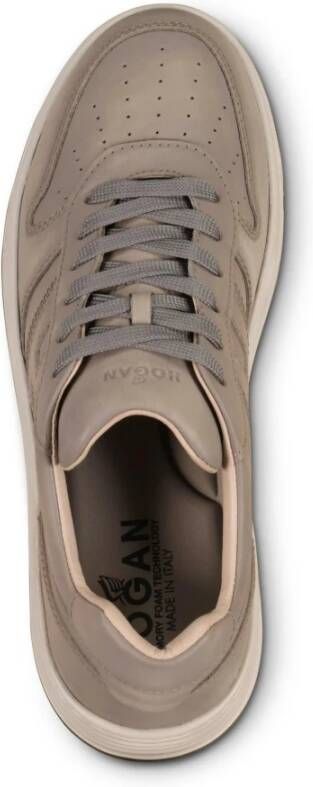 Hogan Leren Sneakers met Memory Foam Zool Brown Heren