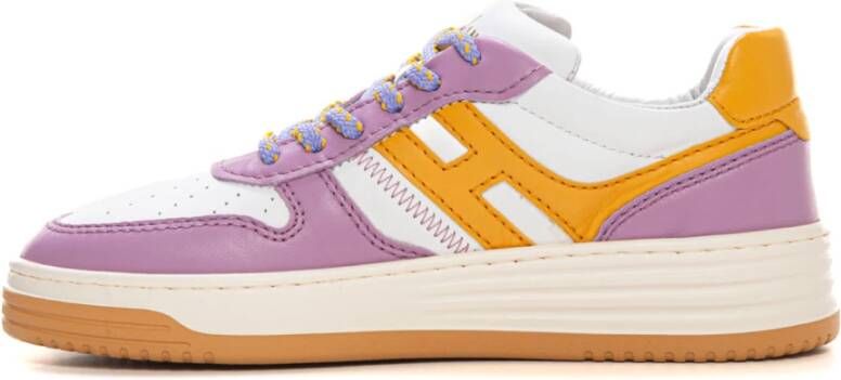 Hogan Leren Sneakers met Multicolor Zijlogo Multicolor Dames
