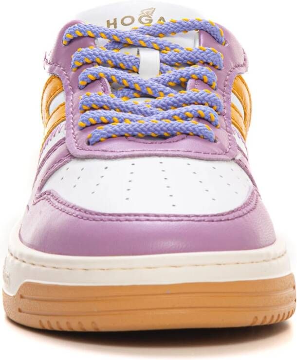 Hogan Leren Sneakers met Multicolor Zijlogo Multicolor Dames