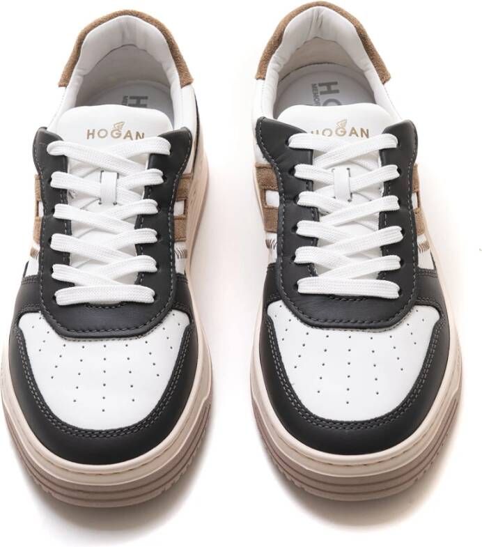 Hogan Leren sneakers met suède details