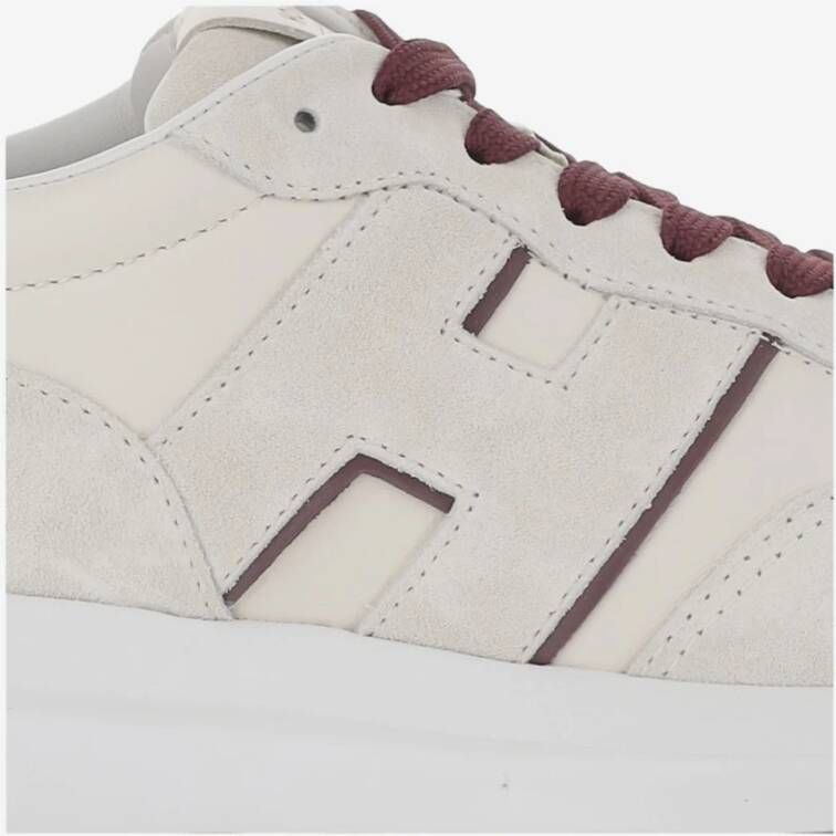 Hogan Leren Sneakers Ronde Neus Vetersluiting Geheugenschuim