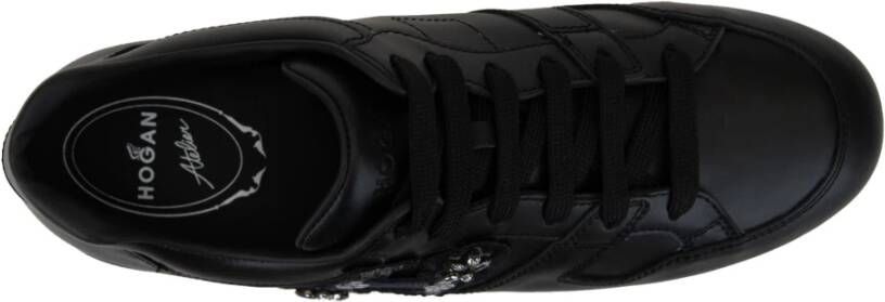Hogan Leren Vetersneakers Black Dames