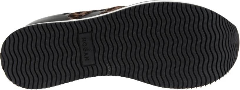 Hogan Leren Vetersneakers met 'H' Detail Black Dames