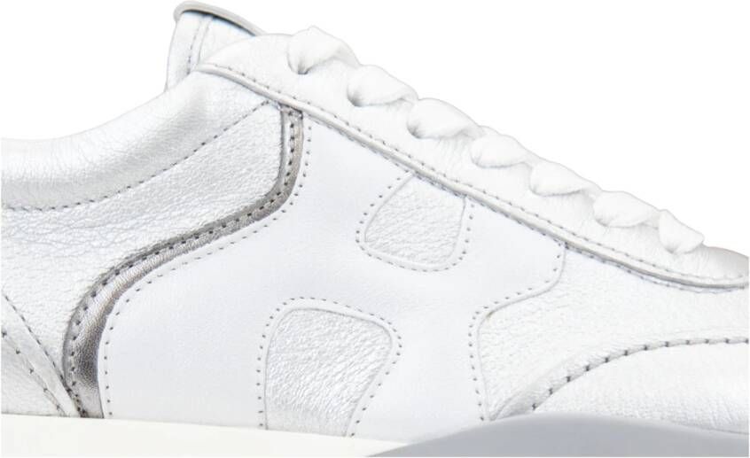 Hogan Leren vetersneakers met laminaat