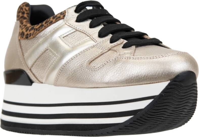 Hogan Leren vetersneakers met laminaat Multicolor Dames
