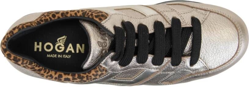Hogan Leren vetersneakers met laminaat Multicolor Dames