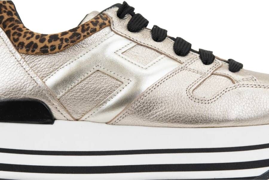Hogan Leren vetersneakers met laminaat Multicolor Dames