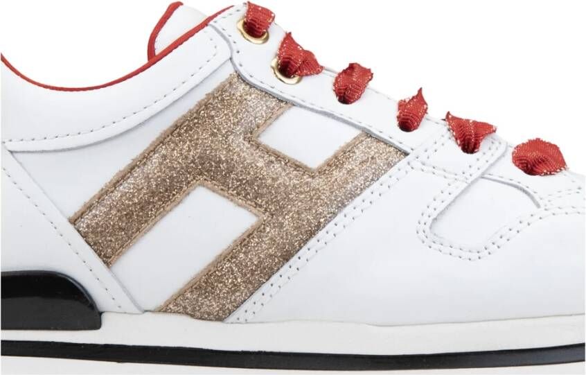Hogan Leren Vetersneakers met Merkdetails Multicolor Dames