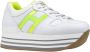 Hogan Leren Vetersneakers met Merkprint White Dames - Thumbnail 2