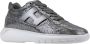 Hogan Leren Vetersneakers met Suède Inzetstuk Gray Dames - Thumbnail 3