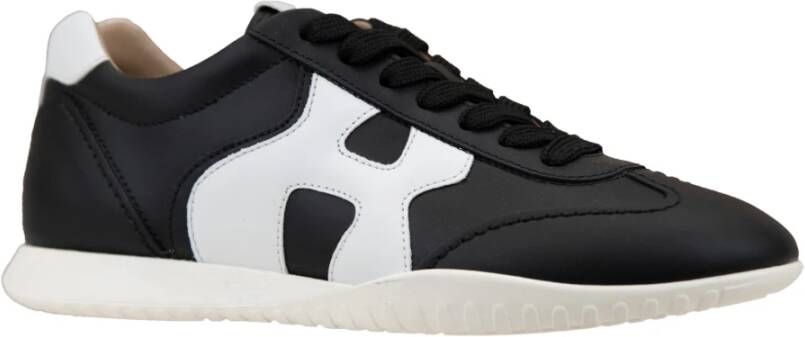 Hogan Leren Vetersneakers voor Dames Black Dames