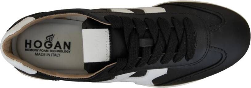 Hogan Leren Vetersneakers voor Dames Black Dames