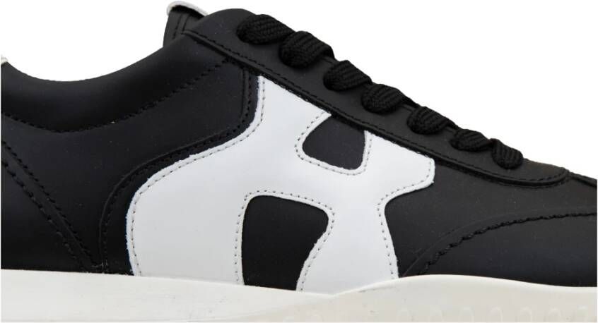 Hogan Leren Vetersneakers voor Dames Black Dames