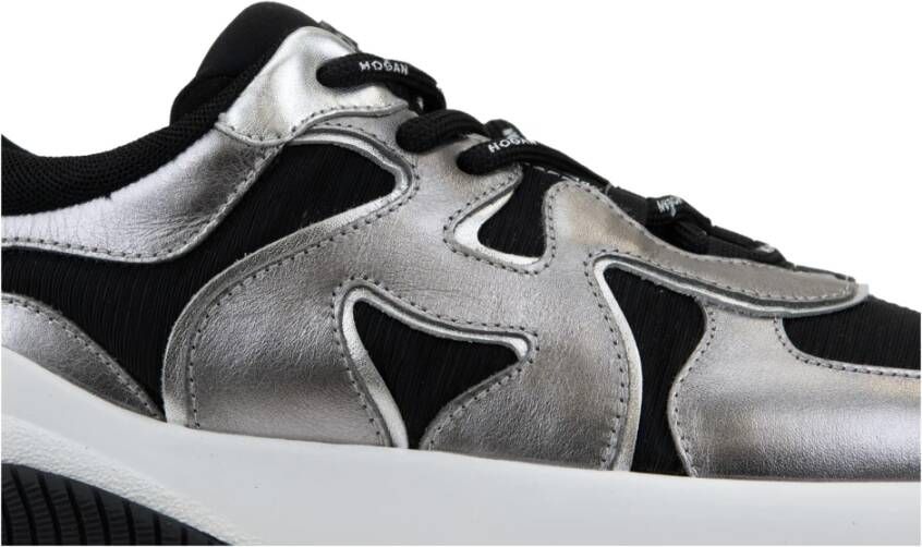 Hogan Leren Vetersneakers voor Dames Black Dames