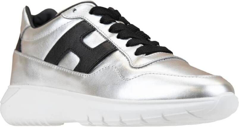 Hogan Leren Vetersneakers voor Dames Gray Dames