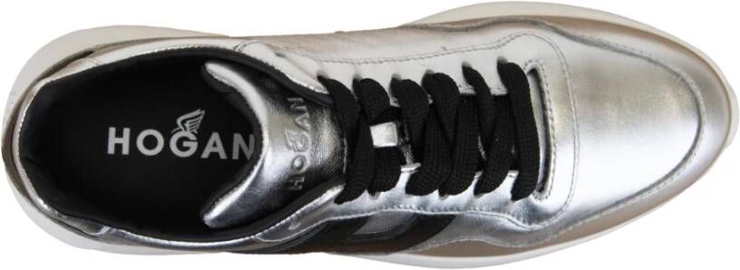 Hogan Leren Vetersneakers voor Dames Gray Dames