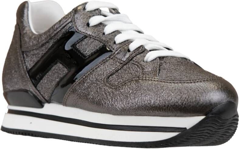Hogan Leren Vetersneakers voor Dames Gray Dames