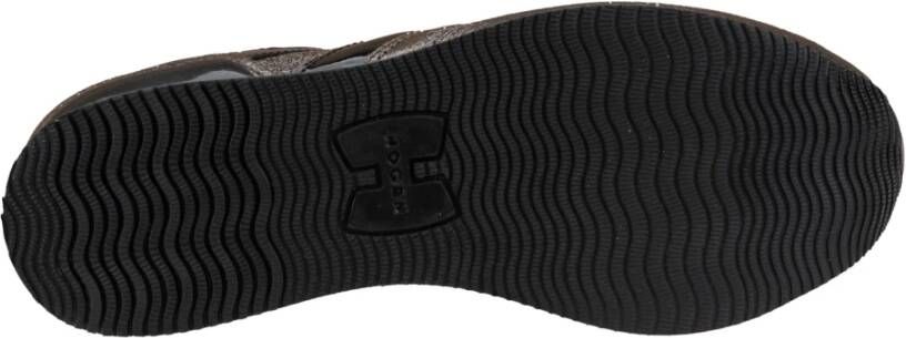 Hogan Leren Vetersneakers voor Dames Gray Dames