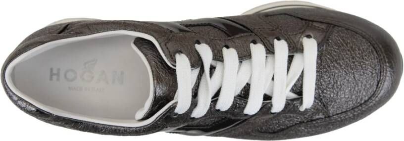 Hogan Leren Vetersneakers voor Dames Gray Dames