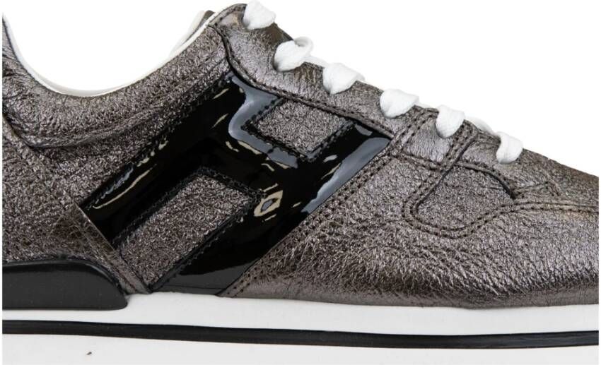 Hogan Leren Vetersneakers voor Dames Gray Dames