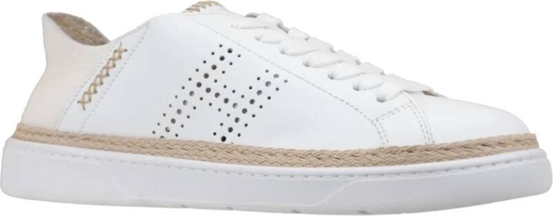 Hogan Leren Vetersneakers voor Dames White Dames