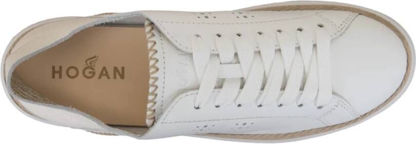 Hogan Leren Vetersneakers voor Dames White Dames