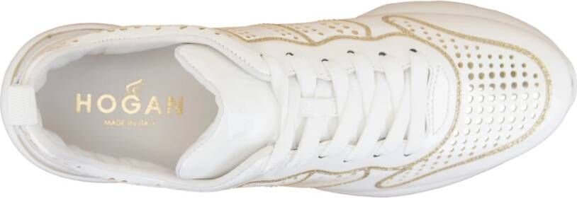 Hogan Leren Vetersneakers voor Dames White Dames
