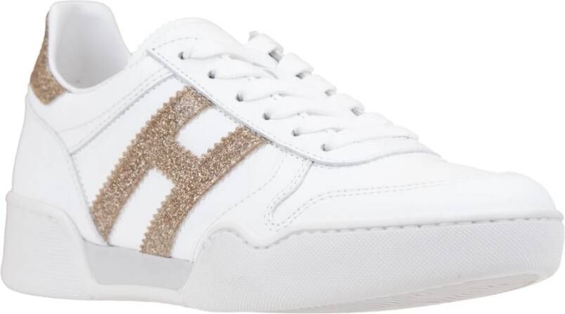 Hogan Leren Vetersneakers voor Dames White Dames
