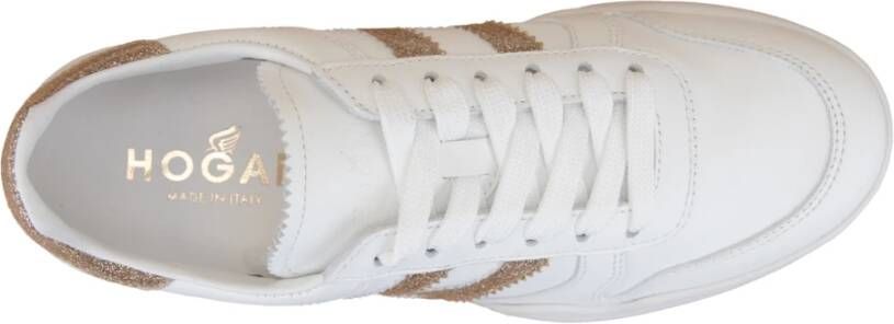 Hogan Leren Vetersneakers voor Dames White Dames