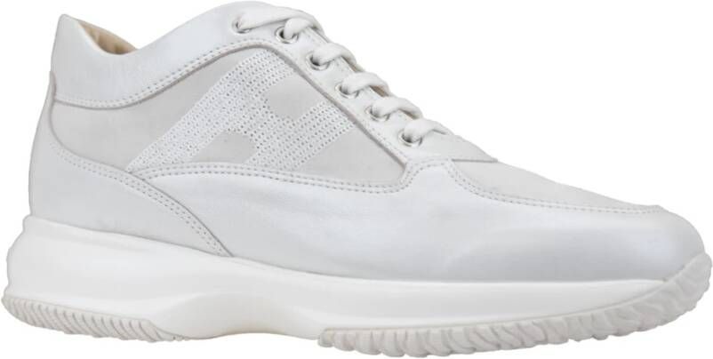 Hogan Leren Vetersneakers voor Dames White Dames