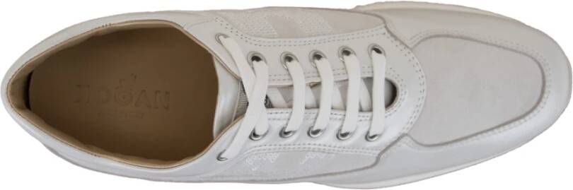 Hogan Leren Vetersneakers voor Dames White Dames