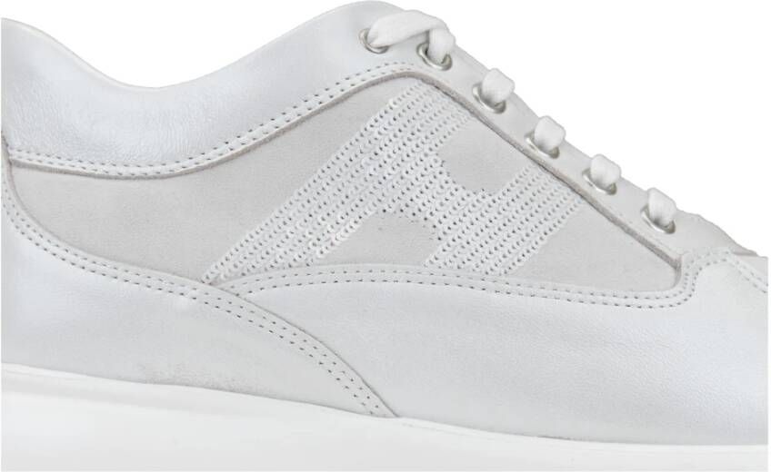 Hogan Leren Vetersneakers voor Dames White Dames